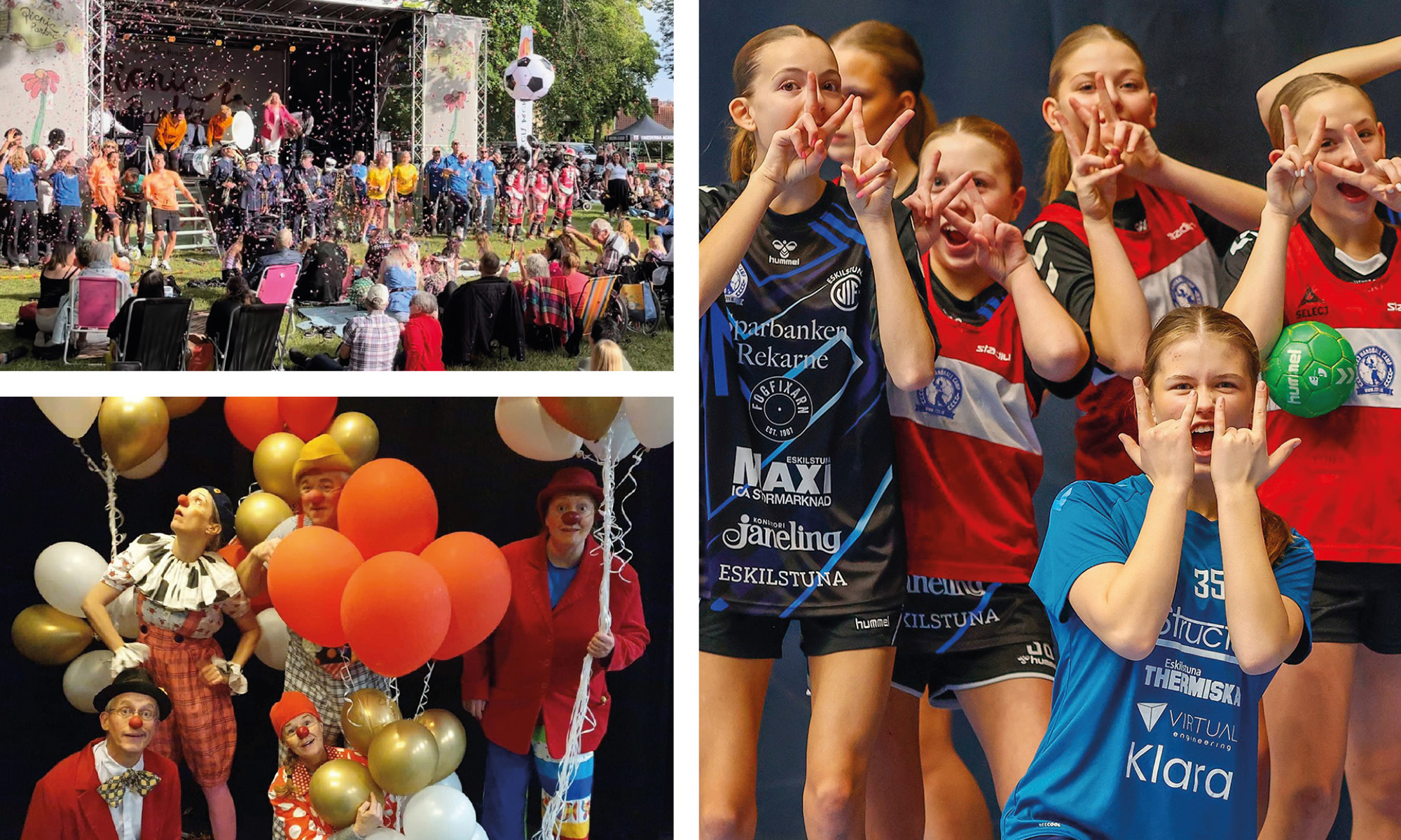 Picnic i Parken, Clownclubben och tjejer som spelar handboll